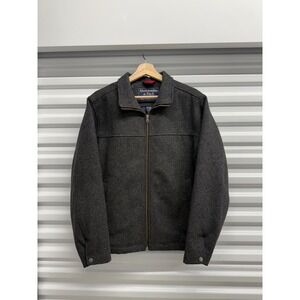 Abercrombie & Fitch Mens Wool Blend Full Zip Jacket Gray Quilted Lined Small